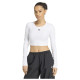 Adidas Γυναικεία μακρυμάνικη μπλούζα Essentials Rib Cropped Long-Sleeve Top